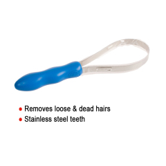 wholesale manufacturer dual purpose blade stainless steel teeth blue dog pet hair remover