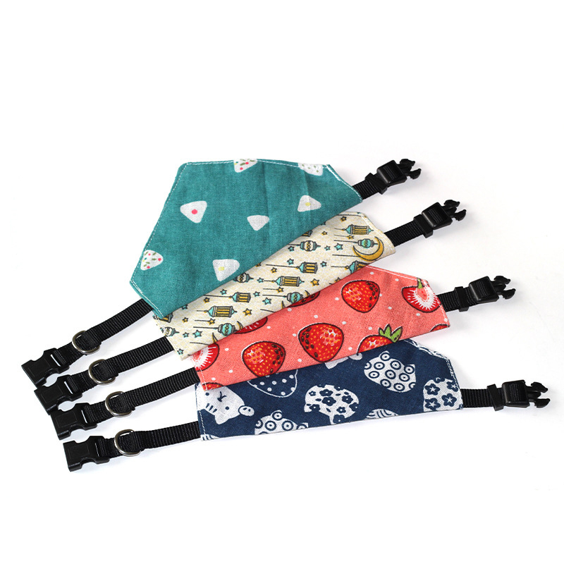 Manufacturer wholesale multi-design adjustable buckle dog bandana collar