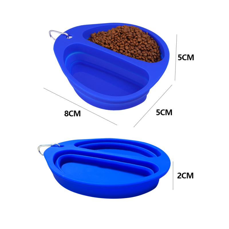 Manufacturer wholesale silicone dog two bowls collapsible