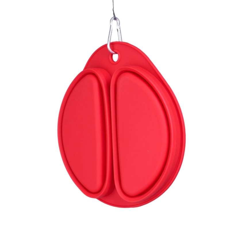 Manufacturer wholesale silicone dog two bowls collapsible