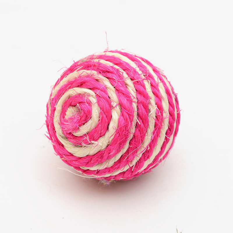 Manufacturer wholesale bite resistance multi-color sisal cat scratching rope ball toy