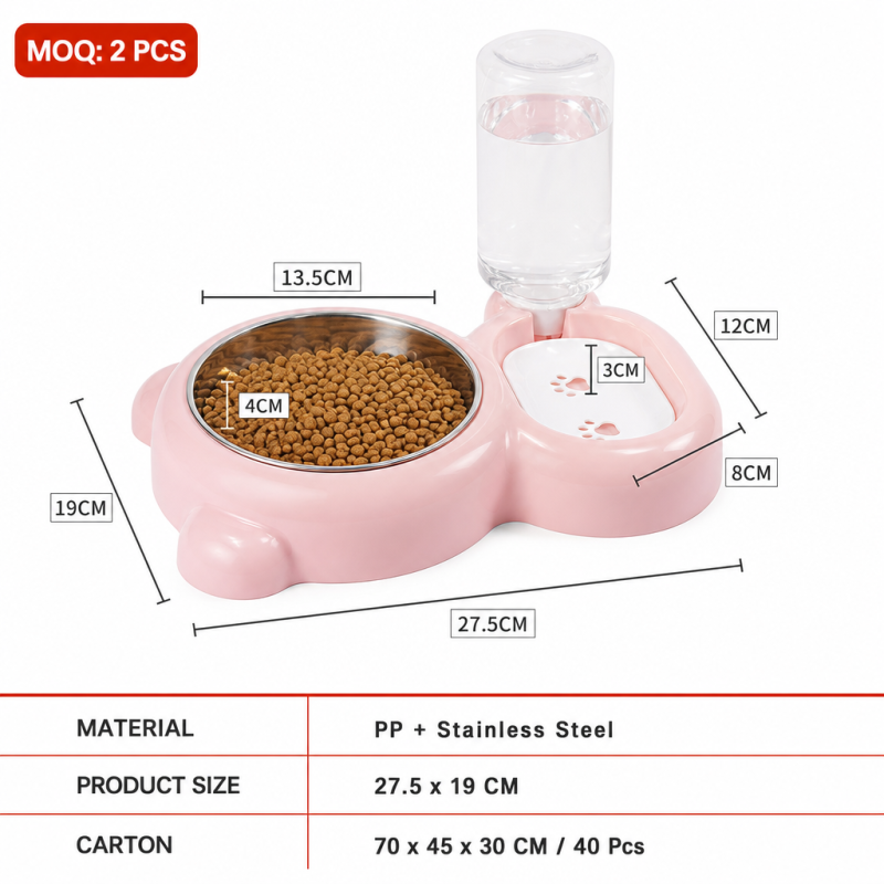 Wholesale Indoor Cat Dog Bowl with Bottle Dispenser