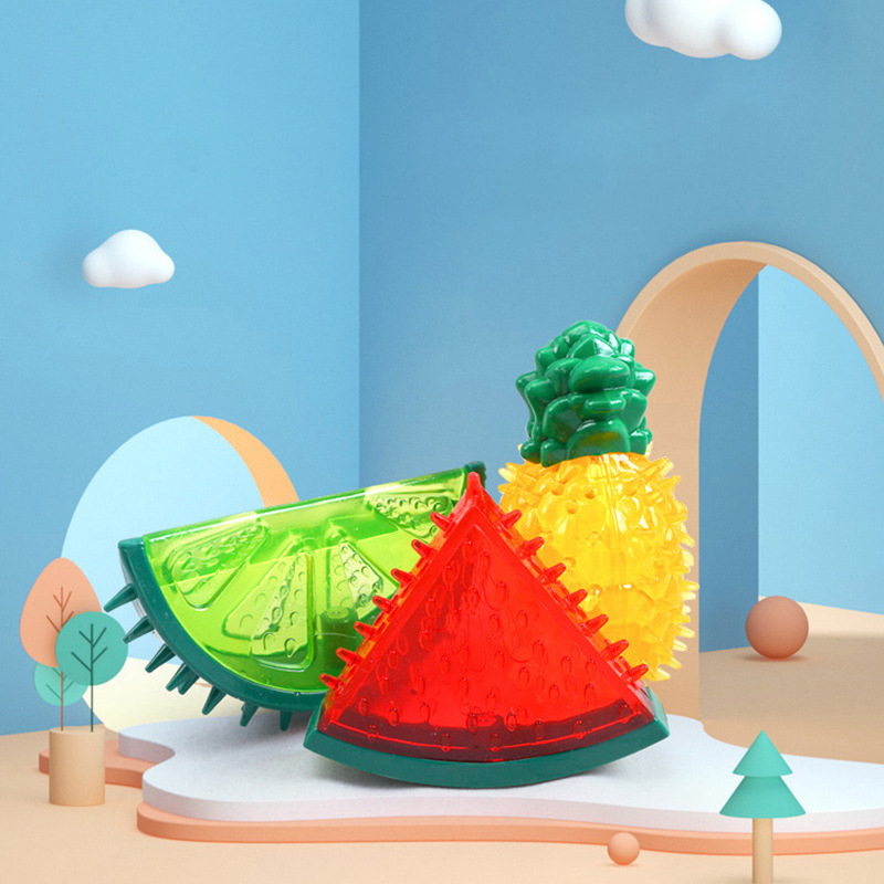 Manufacturer wholesale fruit watermelon lemon pineapple dog rubber toys