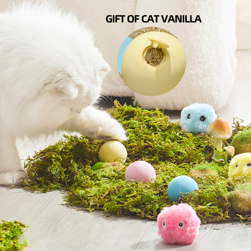 Wholesale Battery Plush EVA Interactive Cat Toy Ball