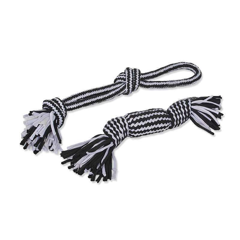 Manufacturer wholesale bite-resistance black white dog hard rope toys set