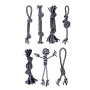 Manufacturer wholesale bite-resistance black white dog hard rope toys set