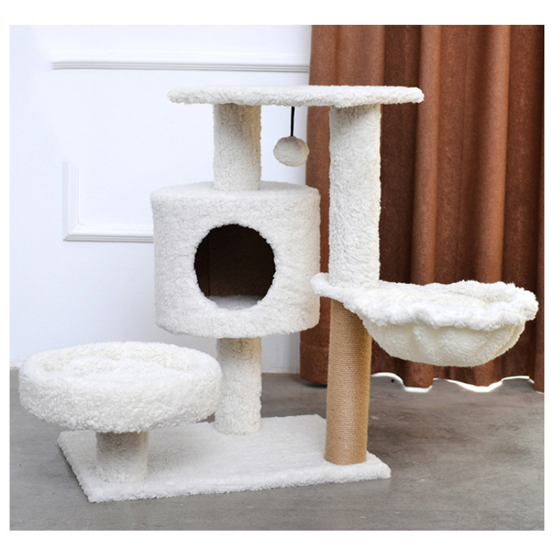 Manufacturer wholesale multi-colors sisal short plush cat scratcher house