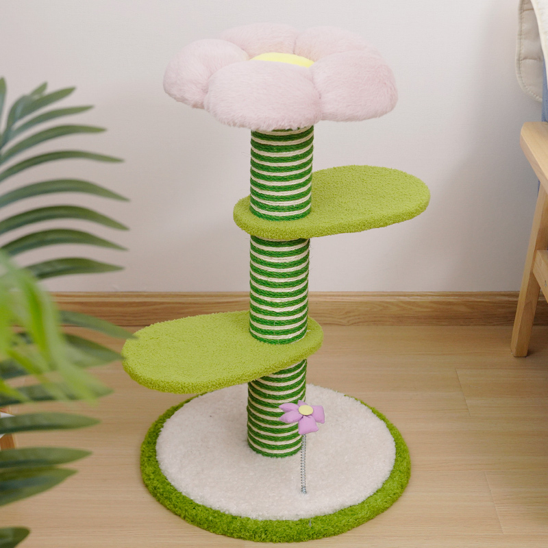 Manufacturer wholesale custom flower design cat tower tree