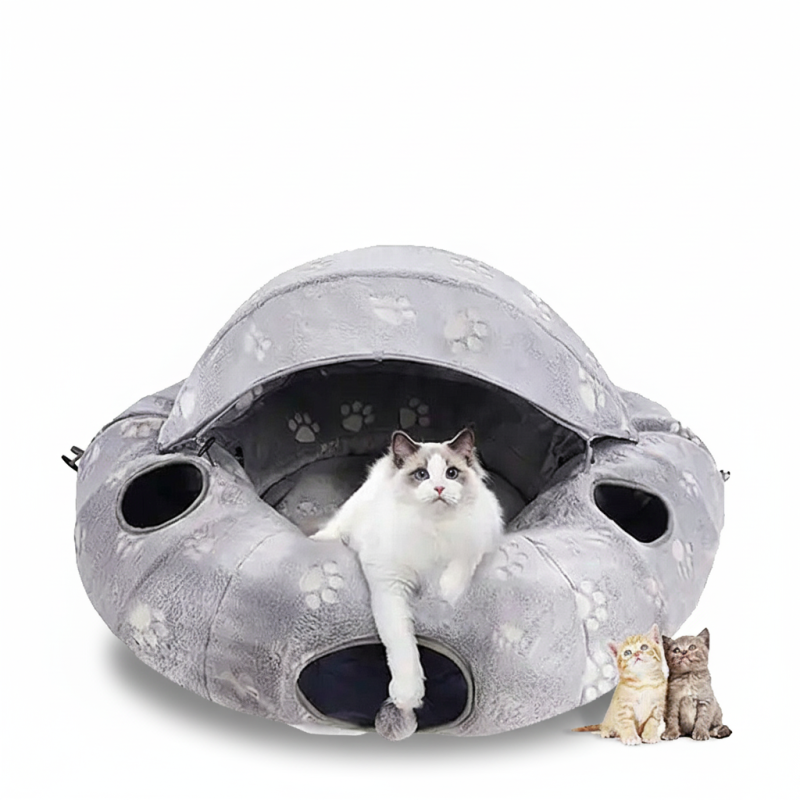 Wholesale Foldable Collapsible Plush Cat Tunnel Toy