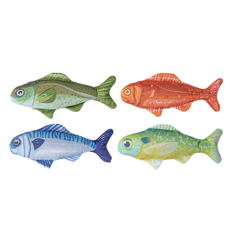 Manufacturer Wholesale Plush Fish Design Catnip Cat Cuddly Toy