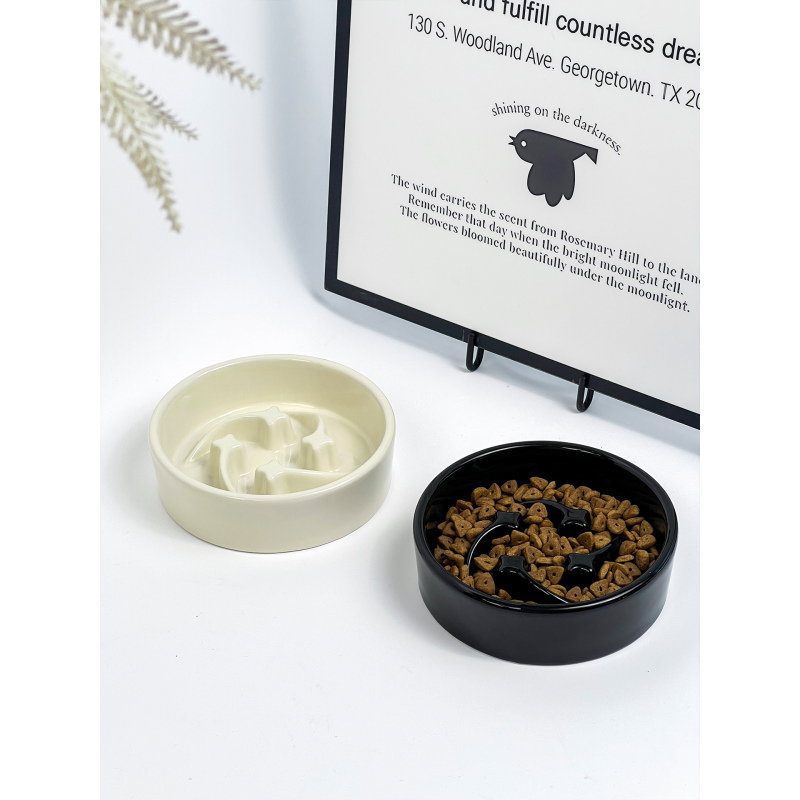 Wholesale Custom Logo Slow Feeder Cat Dog Bowl Ceramic