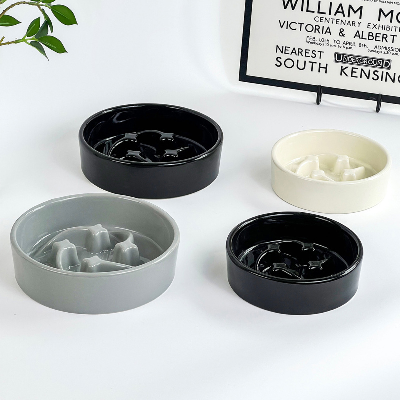 Wholesale Custom Logo Slow Feeder Cat Dog Bowl Ceramic