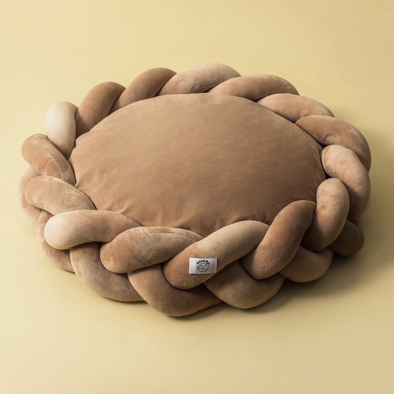 Wholesale Manufacturer Custom Logo Pet Product Supplier Weaving Round Donut Cat Dog Bed Luxury