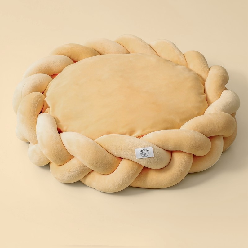 Wholesale Manufacturer Custom Logo Pet Product Supplier Weaving Round Donut Cat Dog Bed Luxury