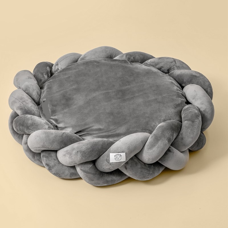 Wholesale Manufacturer Custom Logo Pet Product Supplier Weaving Round Donut Cat Dog Bed Luxury