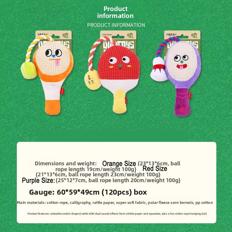 Wholesale Custom Logo Rope Squeaky Dog Toy for Chewers