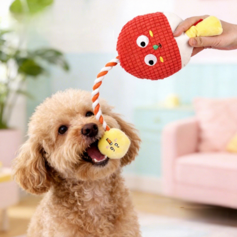 Wholesale Custom Logo Rope Squeaky Dog Toy for Chewers