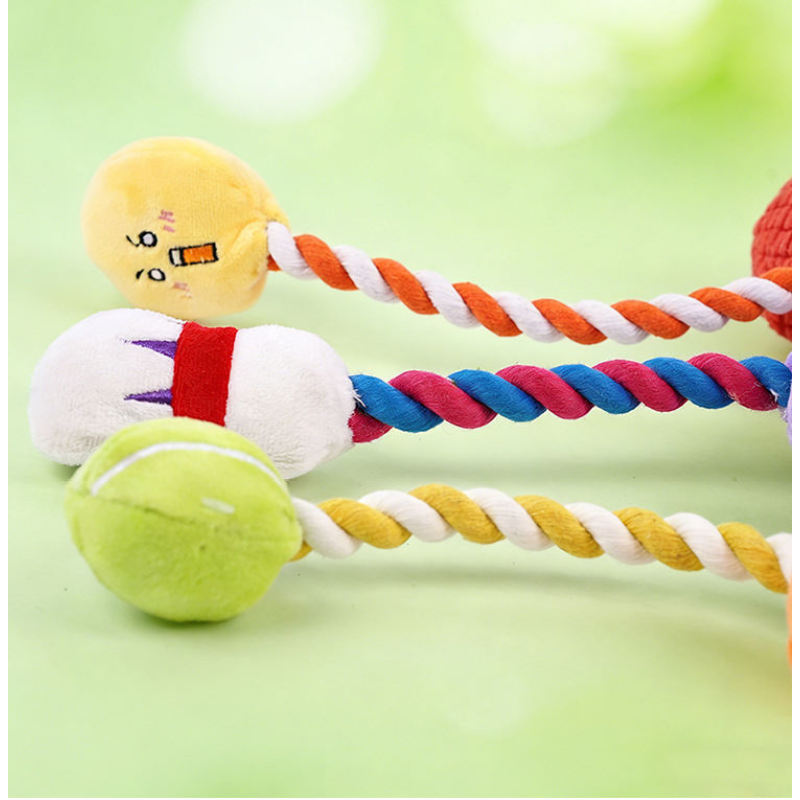 Wholesale Custom Logo Rope Squeaky Dog Toy for Chewers