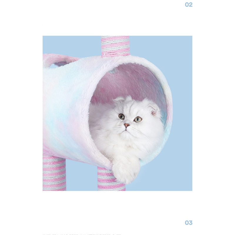 Manufacturer wholesale cute macaron sisal pink cat tree scratcher condo