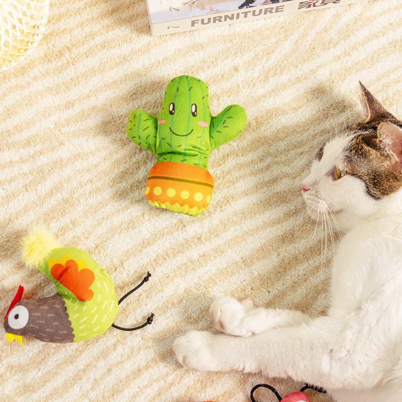 Manufacturer wholesale cute design plush cat toys with catnip