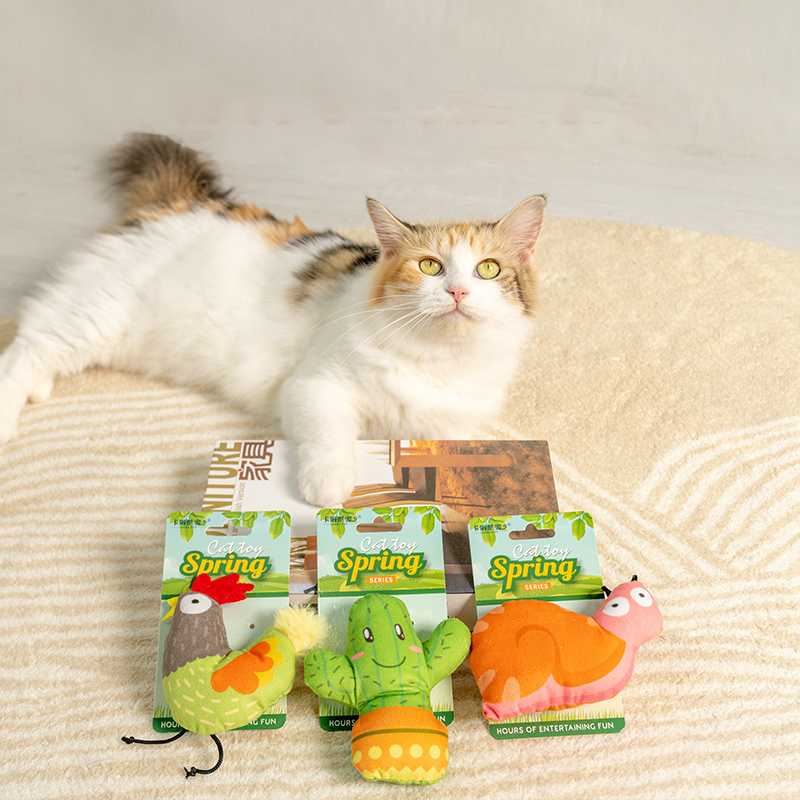 Manufacturer wholesale cute design plush cat toys with catnip