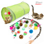 Manufacturer wholesale interactive mouse tunnel plush ball bell cat toys 21 packs