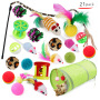 Manufacturer wholesale interactive mouse tunnel plush ball bell cat toys 21 packs