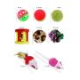Manufacturer wholesale interactive mouse tunnel plush ball bell cat toys 21 packs