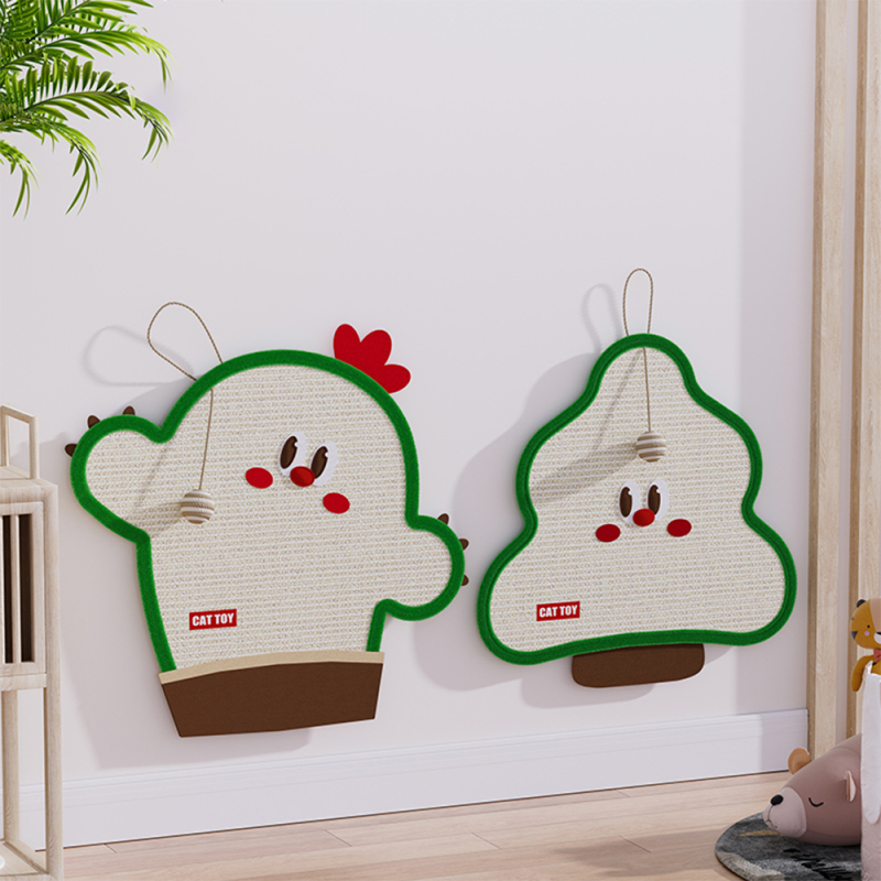 Wholesale Sticker Wall Cactus Tree Design Sisal Cat Scratcher Boards