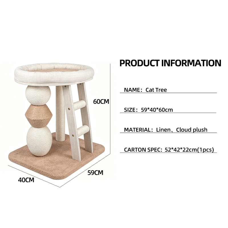 Manufacturer Wholesale OEM Beige Sisal Scratching Post for Cats