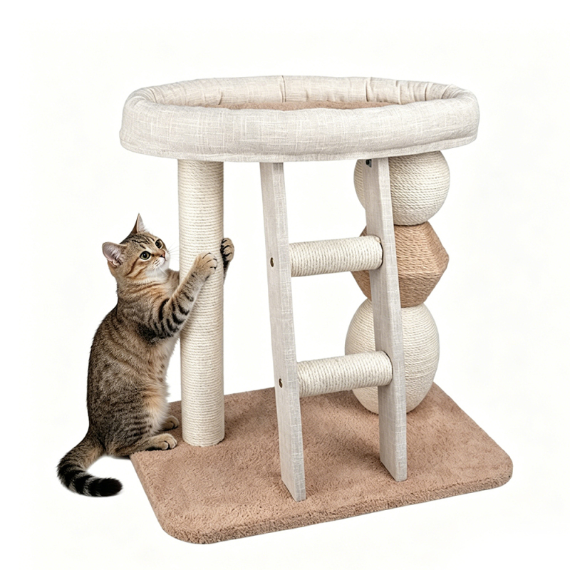 Manufacturer Wholesale OEM Beige Sisal Scratching Post for Cats