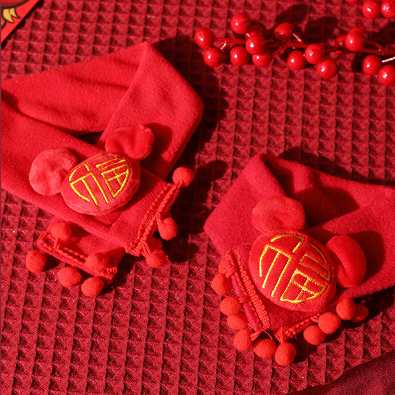 Wholesale Soft Red Warm Pet Cat Dog Scarf
