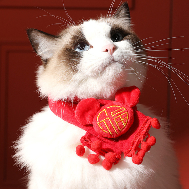 Wholesale Soft Red Warm Pet Cat Dog Scarf