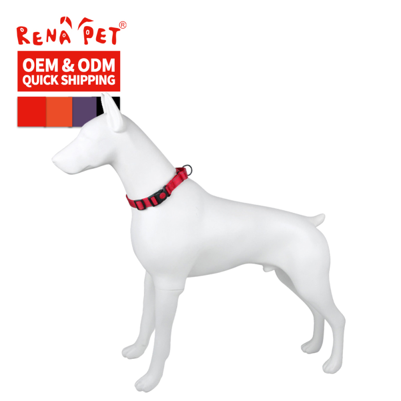 Wholesale Reflective Stripe Nylon Dog Collar Adjustable