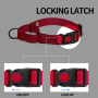 Wholesale Reflective Stripe Nylon Dog Collar Adjustable