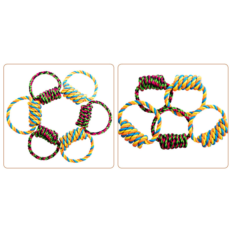 Manufacturer wholesale Interleaved chew dog rope toys semicircle design