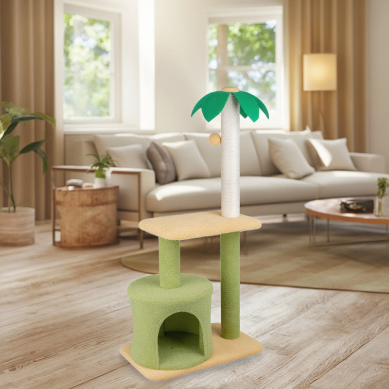 Manufacturer Wholesale Sisal Short Plush Cat Tree House