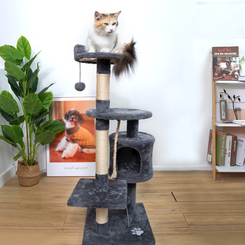 Manufacturer wholesale sisal foldable detachable cat scratcher tree
