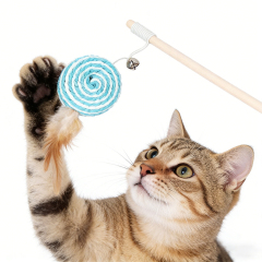 Wholesale Scratcher Ball Feather Stick Cat Teaser