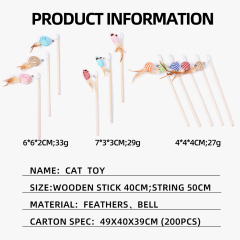 Wholesale Scratcher Ball Feather Stick Cat Teaser