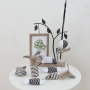 Manufacturer wholesale black white sisal feather plush cat teasing toys set