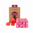 Pink 16 rolls +dispenser paw print