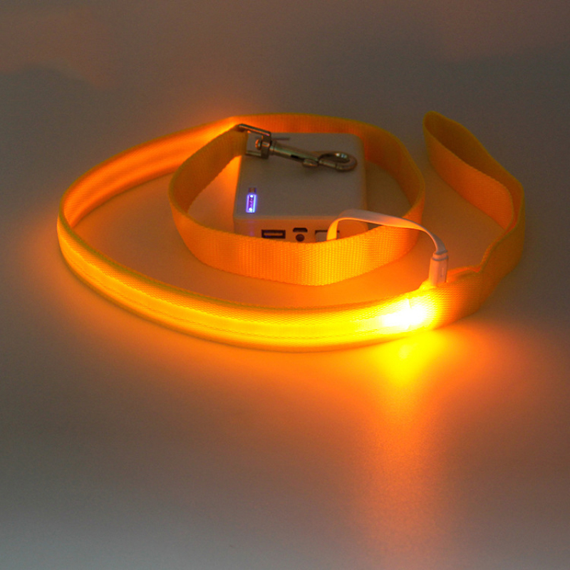 Manufacturer wholesale multi-colors electric charging nylon pet dog led leash