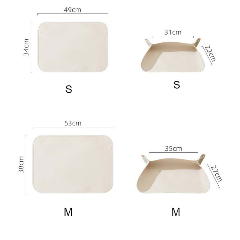 Manufacturer Wholesale PU Leather Non-slip Dog Feeding Mat Semi-enclosed Design