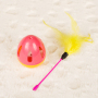 feather plastic tumbler sound cheap cat toy pink green