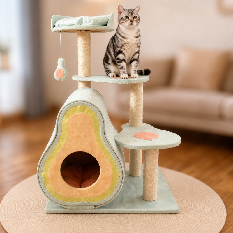 Wholesale Short Plush Sisal Cat Scratcher House
