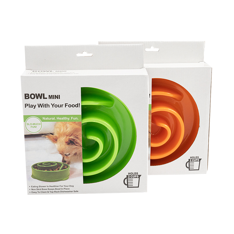 Manufacturer wholesale multi-colors slow feeder dog bowl spiral flower design