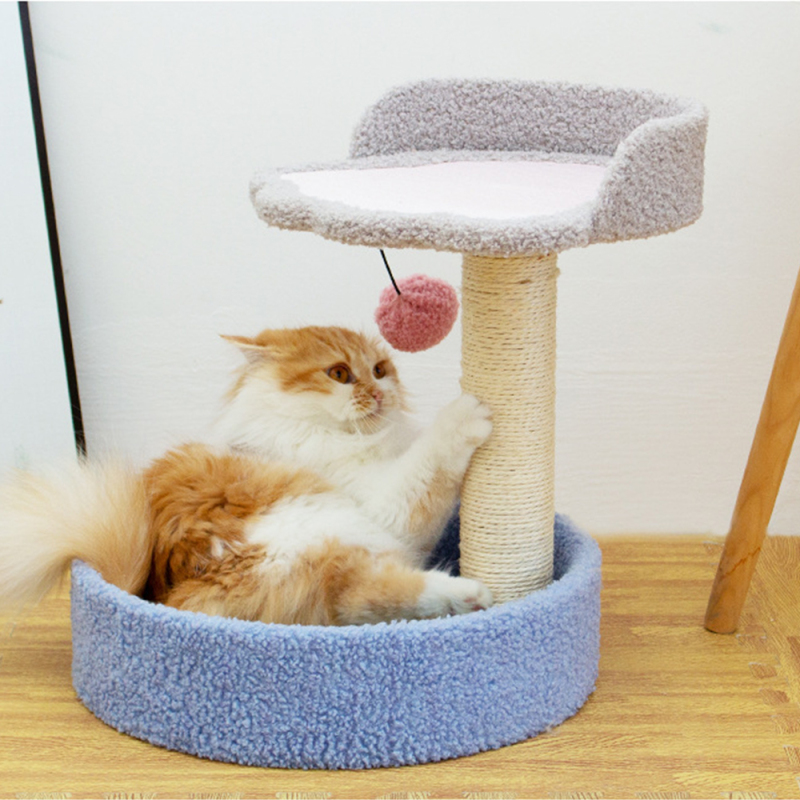 Manufacturer Wholesale Sisal Flower Cat Scratcher With Rattan Mat