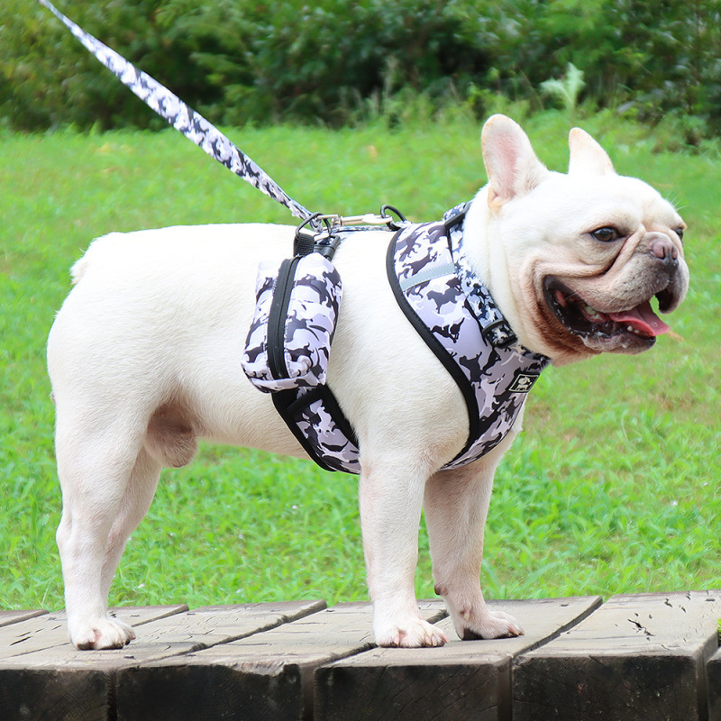 Wholesale Camouflage Dog Accessories Collar Leash Harness Poop Bag Dispenser Set