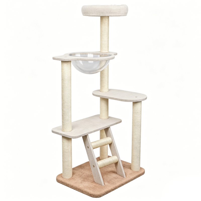 Manufacturer Wholesale Beige Sisal Castle Cat Tree Natural